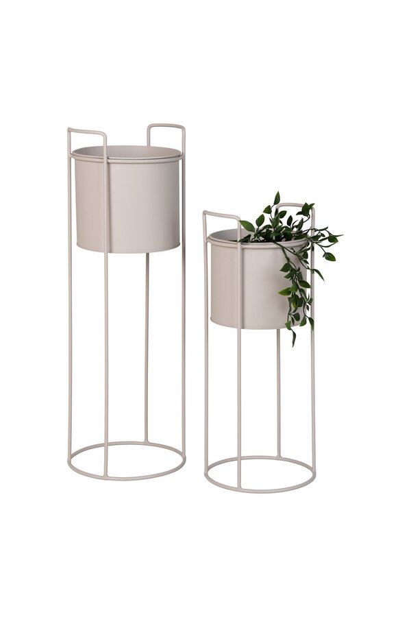 Rabo Blumenständer – Blumenständer, Stahl, Sand, 2er-Set