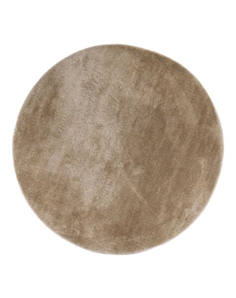 Miami Teppich – Sandfarben, 100 % Polyester, Ø 160 cm