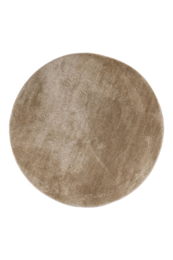 Miami Teppich – Sandfarben, 100 % Polyester, Ø 160 cm