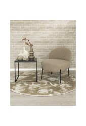 Miami Teppich – Sandfarben, 100 % Polyester, Ø 160 cm
