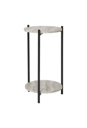 Leuven Beistelltisch – Schwarz/Beige, Stahl, MDF, Ø 27 x 46 cm