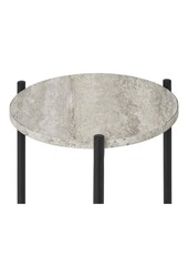 Leuven Beistelltisch – Schwarz/Beige, Stahl, MDF, Ø 27 x 46 cm