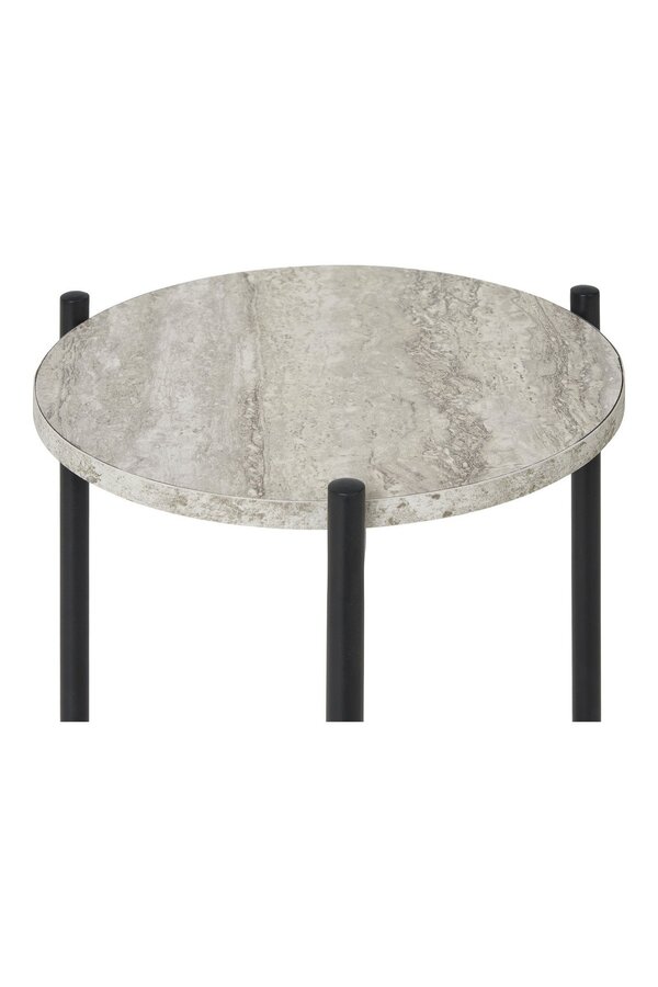 Leuven Beistelltisch – Schwarz/Beige, Stahl, MDF, Ø 27 x 46 cm