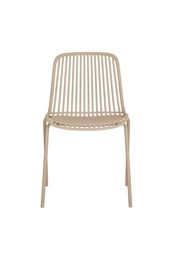 Branson Garden Stuhl – sandfarben, stapelbar, 55 x 46,5 x 82 cm – 4er-Set