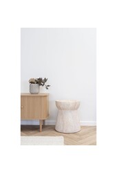 Bonn Beistelltisch – Natur, Fiberclay mit Rillendesign, ø37x43 cm