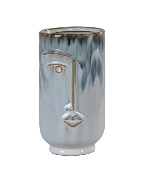 Vase – Zweifarbig blau, Porzellan, 9,5 x 17 cm