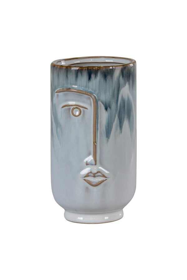 Vase – Zweifarbig blau, Porzellan, 9,5 x 17 cm