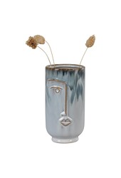 Vase – Zweifarbig blau, Porzellan, 9,5 x 17 cm