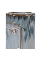 Vase – Zweifarbig blau, Porzellan, 9,5 x 17 cm