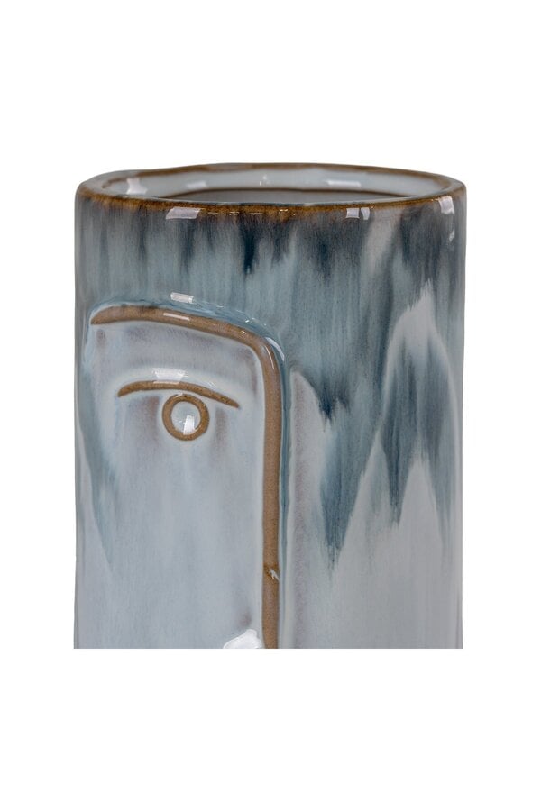 Vase – Zweifarbig blau, Porzellan, 9,5 x 17 cm