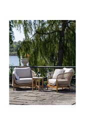 Terracina Beistelltisch – Natur/Weiß, Akazie/Terrazzo, ø37x46 cm