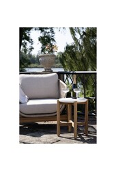 Terracina Beistelltisch – Natur/Weiß, Akazie/Terrazzo, ø37x46 cm