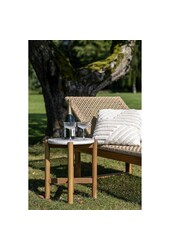 Terracina Beistelltisch – Natur/Weiß, Akazie/Terrazzo, ø37x46 cm