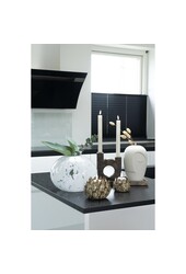 Kerzenhalter – Marmor, Braun, 12 x 3,5 x 14 cm