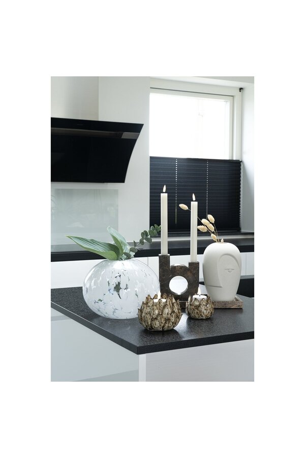 Kerzenhalter – Marmor, Braun, 12 x 3,5 x 14 cm