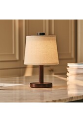 Rover dunkelbraune Holzlampe – wiederaufladbare, kabellose und dimmbare Lampenschirm