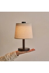 Rover dunkelbraune Holzlampe – wiederaufladbare, kabellose und dimmbare Lampenschirm