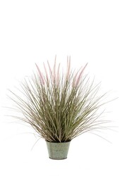 Pennisetum-Gras in Zink-Topf XL Kunstpflanze