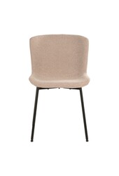 Maceda Dining Chair – Esszimmerstuhl aus Bouclé, beige mit schwarzen Beinen – 2er-Set