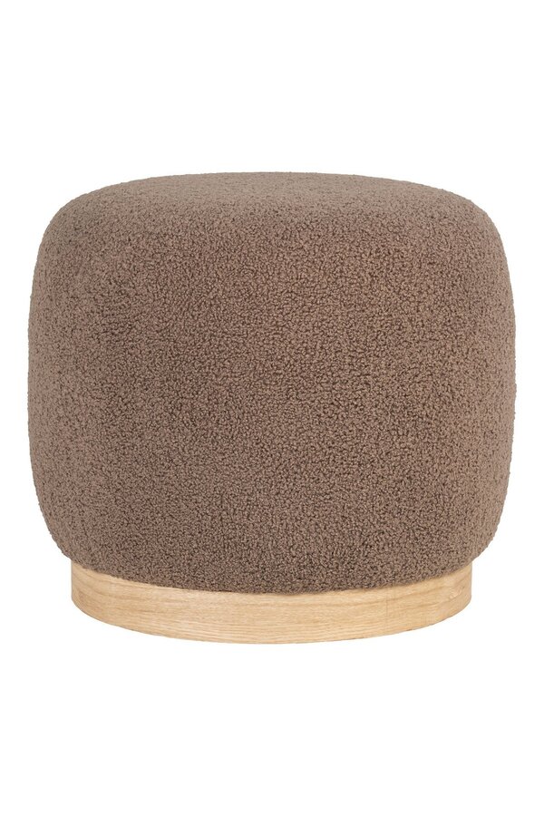 Belfort Pouf – Pouf aus Bouclé, braun, Ø 44,5 x 40 cm, HN1238