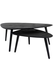 Couchtisch Jamal – Schwarzes Mangoholz – 2er-Set