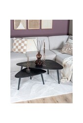 Couchtisch Jamal – Schwarzes Mangoholz – 2er-Set