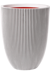 Capi Nature Groove NL Vase Elegant Niedrig Elfenbein