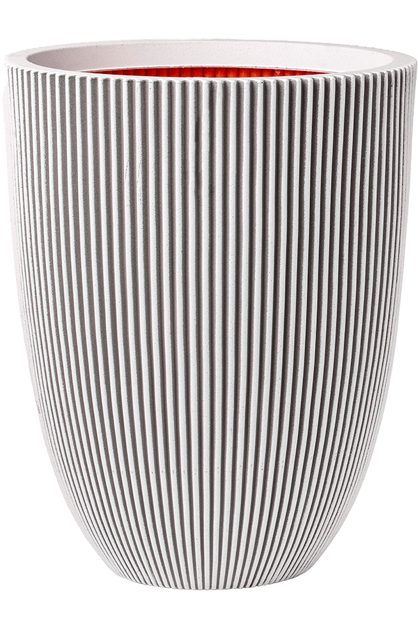 Capi Nature Groove NL Vase Elegant Niedrig Elfenbein