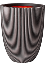 Capi Nature Groove NL Vase Elegant Niedrig Elfenbein