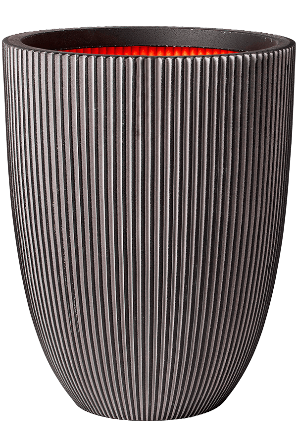 Capi Nature Groove NL Vase Elegant Niedrig Elfenbein