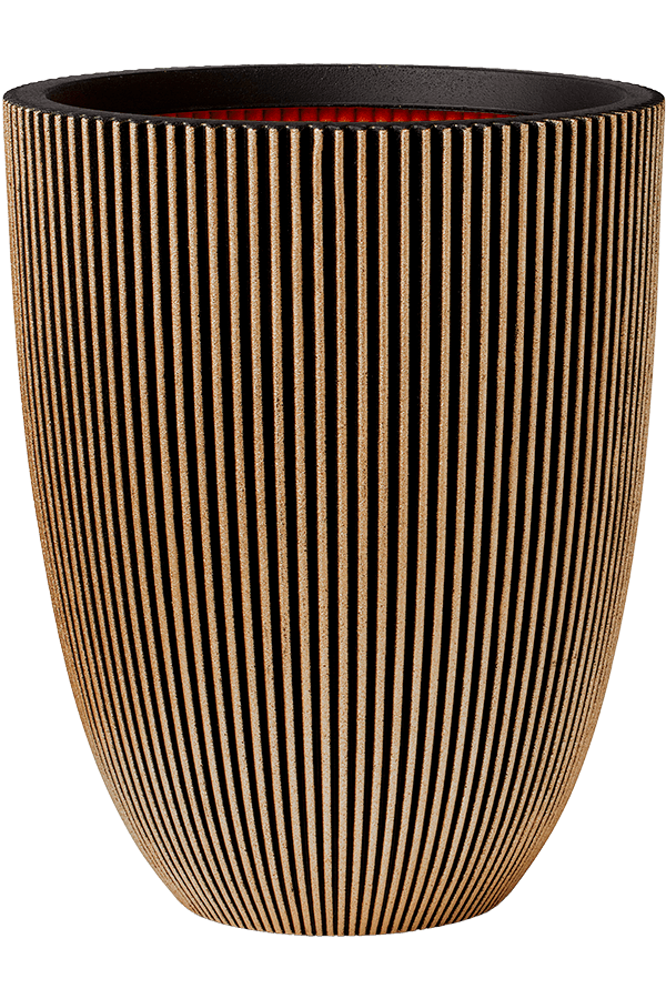 Capi Nature Groove NL Vase Elegant Niedrig Elfenbein