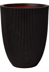 Capi Nature Groove NL Vase Elegant Niedrig Schwarz Gold