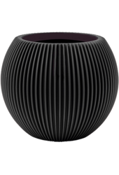 Capi Nature Groove Vase Kugel Intensiv Schwarz
