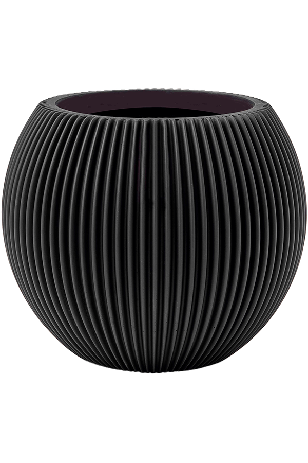 Capi Nature Groove Vase Kugel Intensiv Schwarz