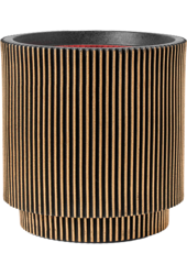 Capi Nature Groove NL Vase Zylinder Schwarz Gold