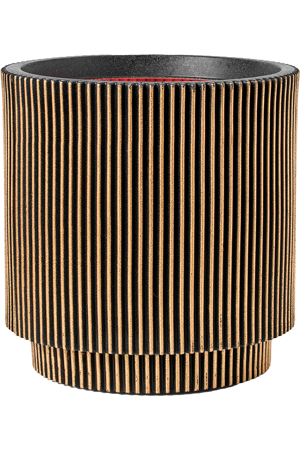 Capi Nature Groove NL Vase Zylinder Schwarz Gold