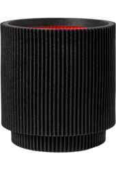 Capi Nature Groove NL Vase Zylinder Schwarz Gold