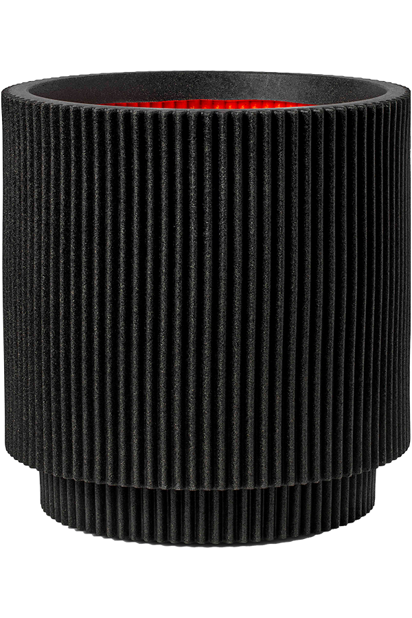 Capi Nature Groove NL Vase Zylinder Schwarz Gold