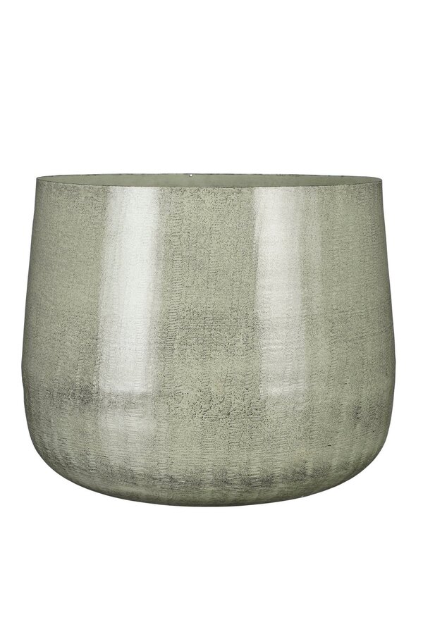 Benson Blumentopf – H32 x Ø37 cm – Metall – Hellgrau