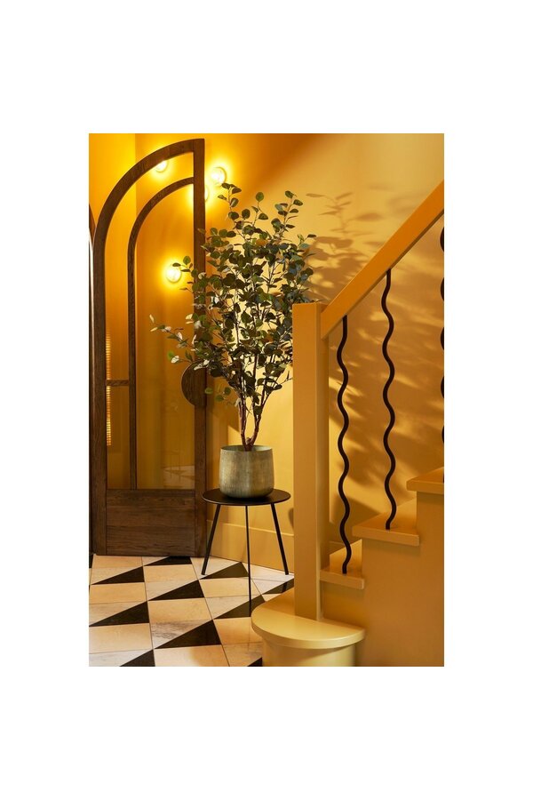 Benson Blumentopf – H32 x Ø37 cm – Metall – Hellgrau