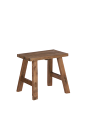 Mutiger Holzhocker – L38 x B29 x H34 cm – recyceltes Holz – Braun