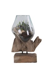 San Marino Waterdrop - Natur, Teakholz/Glas/Stahl, 18x15x25 cm