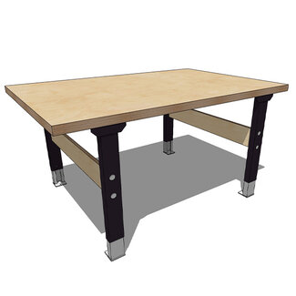 Techni Meubel Tafel werkbank rechthoek 1500x800 Quattro-TM