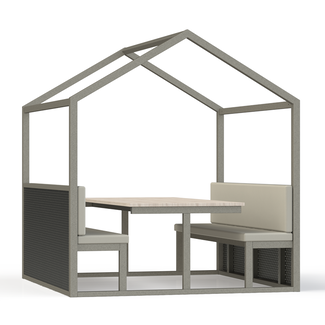BCI Projectinrichting B.V. Fris leerhuis open H220 met gestoffeerde zitting en rug