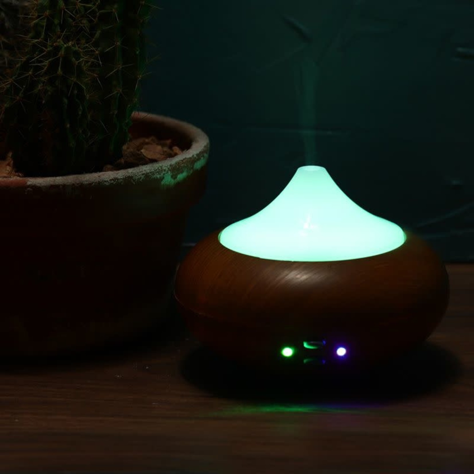 Eden geurolie Eden  Kleurveranderende Rond Hout effect USB Aroma Diffuser 100ml