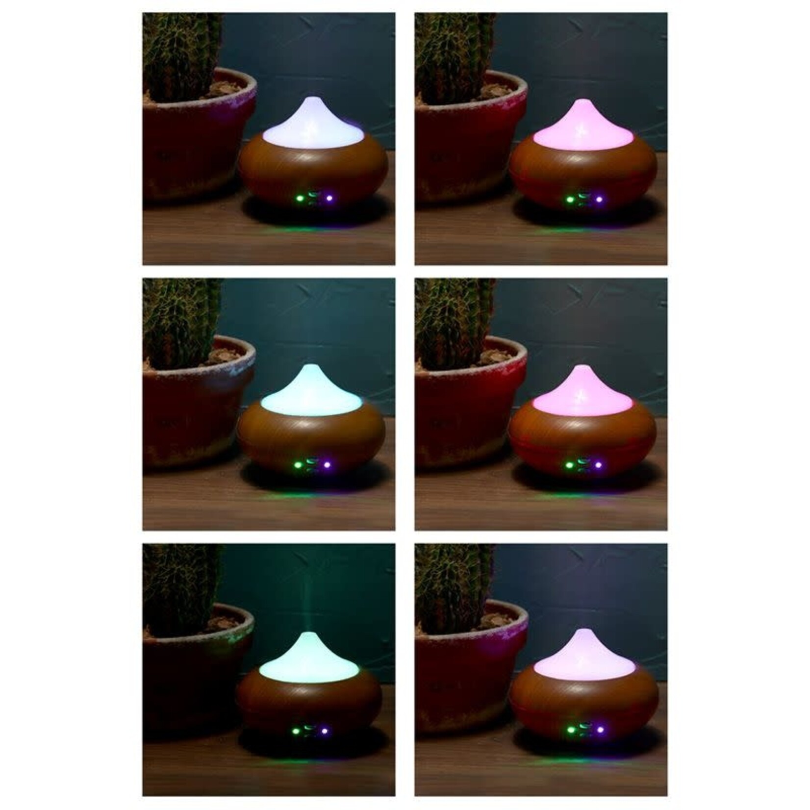 Eden geurolie Eden  Kleurveranderende Rond Hout effect USB Aroma Diffuser 100ml