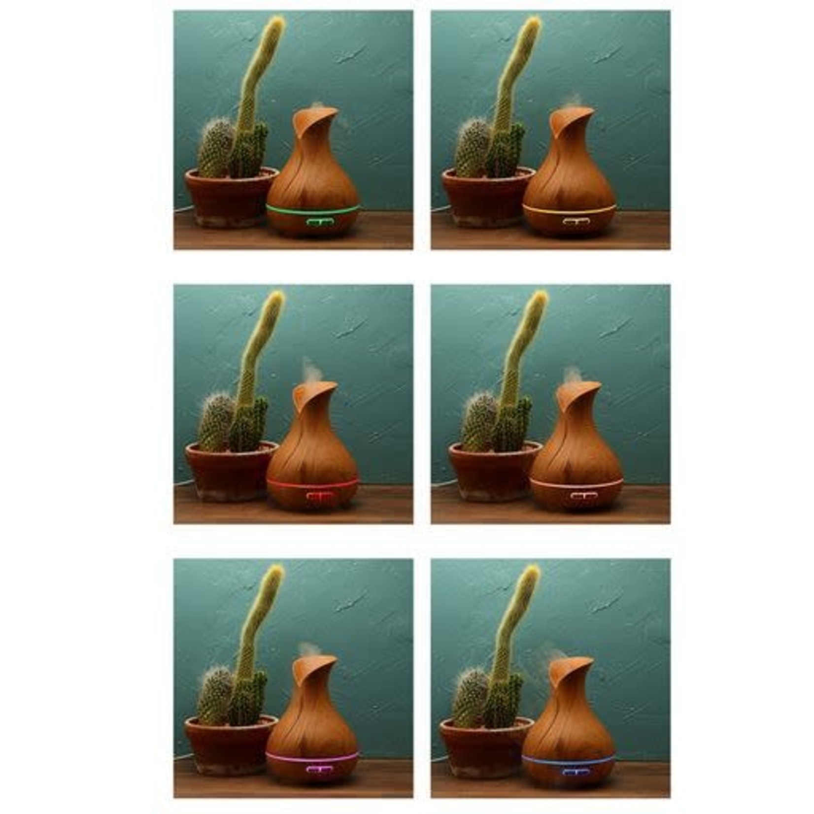 Eden geurolie Eden Gecannelleerde top Druppelvormige Hout effect LED aroma  Diffuser 100 ml