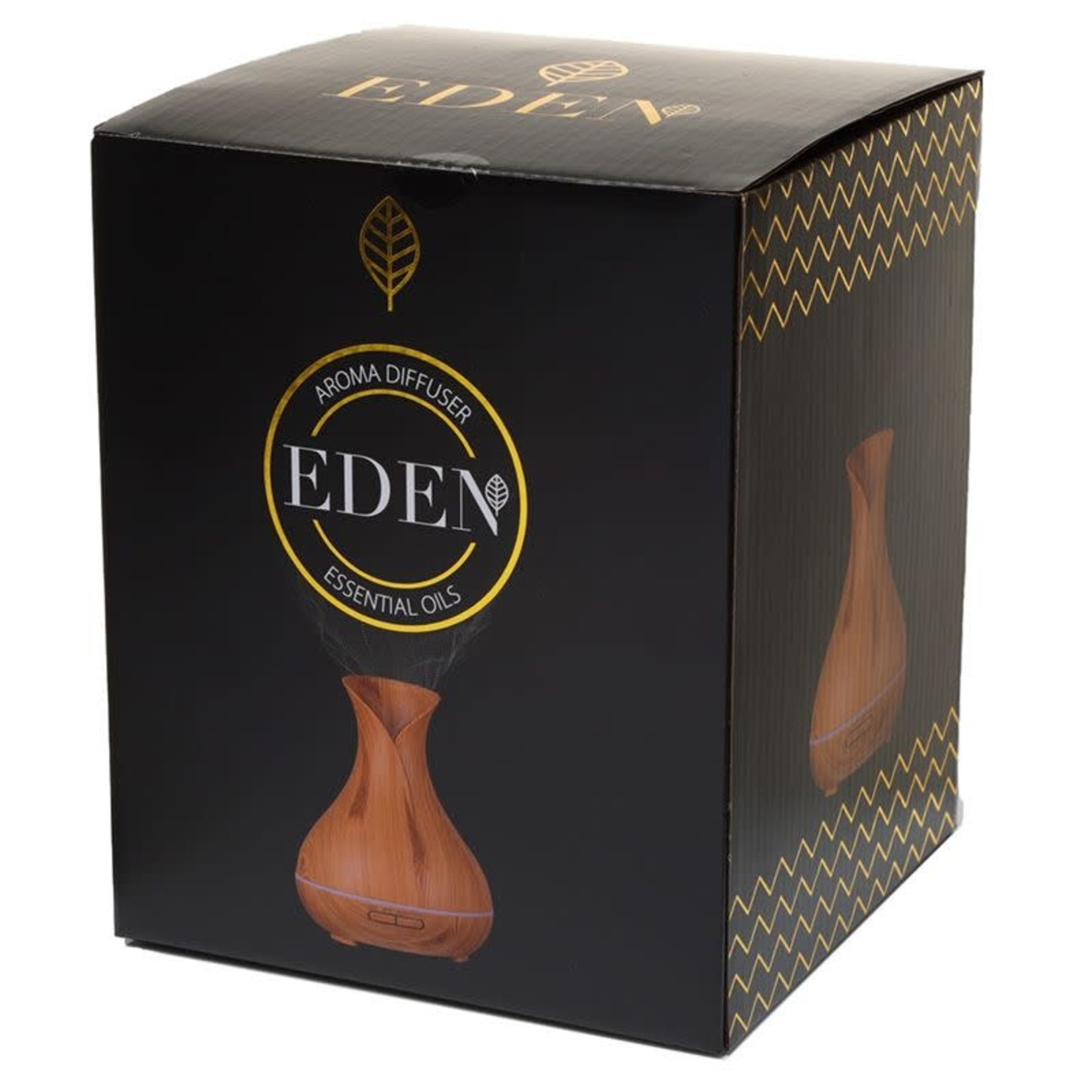 Eden geurolie Eden Gecannelleerde top Druppelvormige Hout effect LED aroma  Diffuser 100 ml