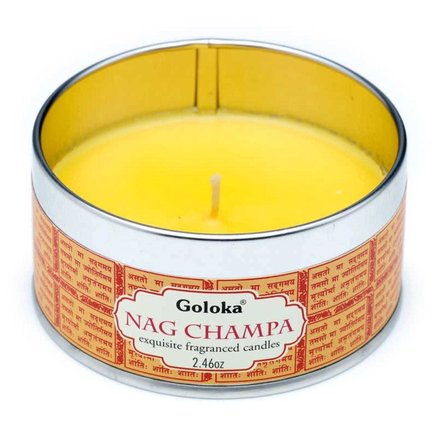 Golaka geurkaarsen Goloka Nag Champa Parafine Wax Geurkaars in blik