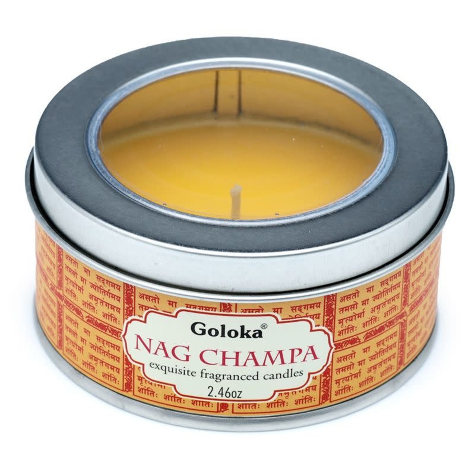 Golaka geurkaarsen Goloka Nag Champa Parafine Wax Geurkaars in blik